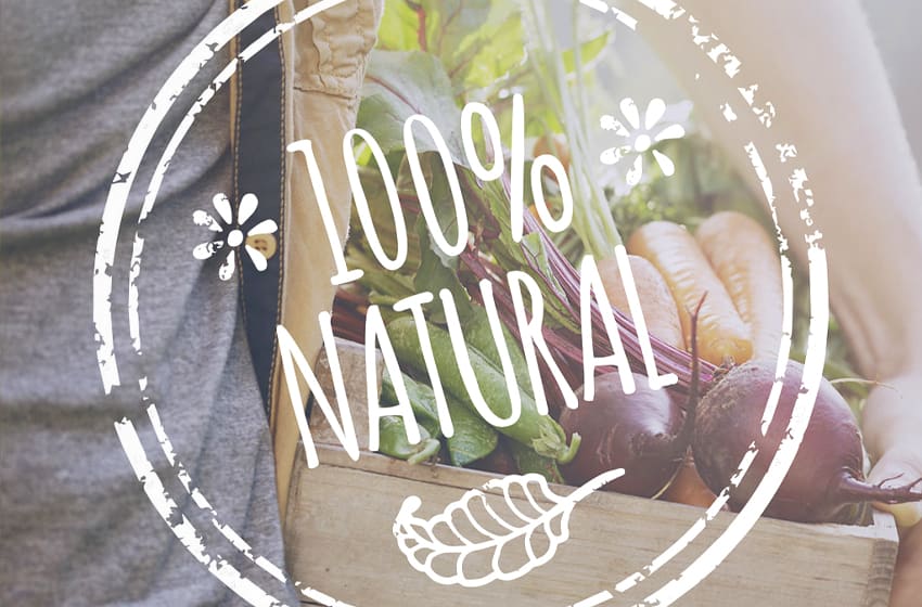 100% natural food label