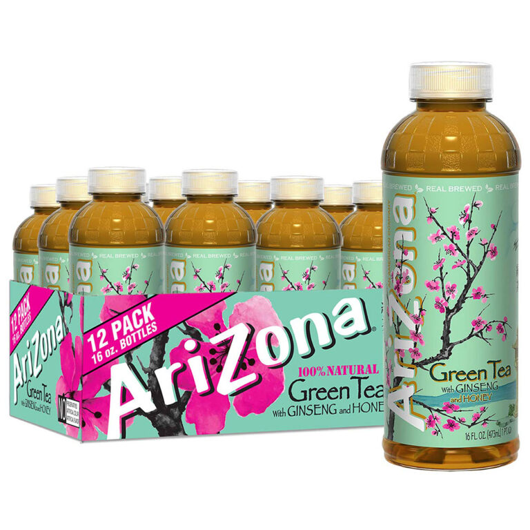 AriZona Green Tea with Ginseng & Honey, 16 Fl Oz (Pack of 12) - Healthystic