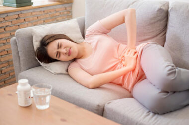 woman having menstruation pain