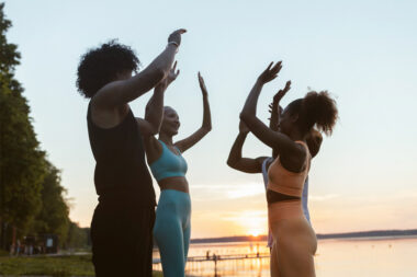 Group of ladies doing outdoor workout