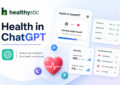 Health in ChatGPT feature showing Apple Health sync, health insights dashboard, and connected medical records